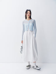 Women's Cropped Linen-Blend Knit Cardigan