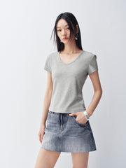 Women's Cropped Slim-Fit Basic T-Shirt  [Available only in China]
