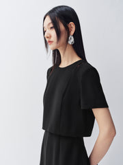 Women's Short Dress with Cutout Shoulders