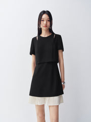 Women's Short Dress with Cutout Shoulders