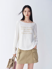 Women's Letter Long Sleeve T-Shirt Two-Piece Set