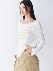 Women's Letter Long Sleeve T-Shirt Two-Piece Set