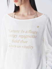 Women's Letter Long Sleeve T-Shirt Two-Piece Set