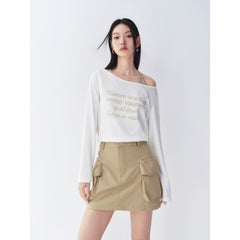 Women's Letter Long Sleeve T-Shirt Two-Piece Set