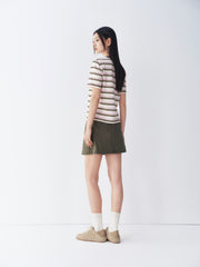 Women's Striped Embroidered Short-Sleeve T-Shirt