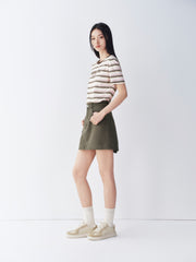 Women's Striped Embroidered Short-Sleeve T-Shirt