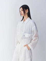 Women's Lightweight Cropped Jacket with Drawstring Hem
