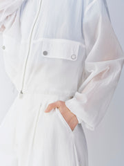 Women's Lightweight Cropped Jacket with Drawstring Hem