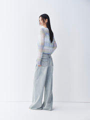 Ladies' Color-Block Lightweight Knit Cardigan