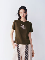 Women's 3D Foam Print Short Sleeve T-Shirt