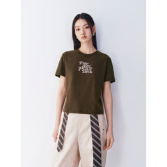 Women's 3D Foam Print Short Sleeve T-Shirt