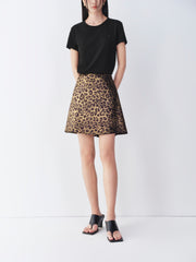 Women's High-Waist A-Line Leopard-Print Skirt