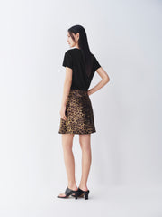 Women's High-Waist A-Line Leopard-Print Skirt