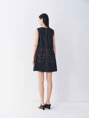 Women's Sleeveless A-Line Denim Dress