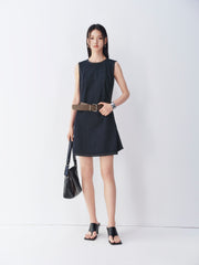 Women's Sleeveless A-Line Denim Dress