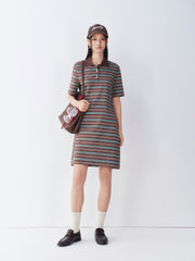 Women's Striped Polo Knit Dress