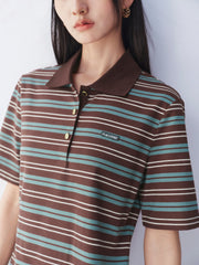 Women's Striped Polo Knit Dress