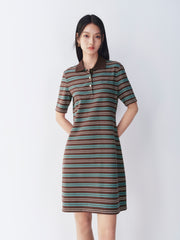 Women's Striped Polo Knit Dress