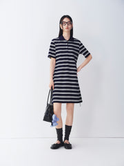 Women's Striped Polo Knit Dress