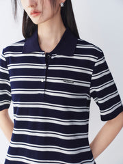 Women's Striped Polo Knit Dress