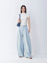 Women's Light Blue Loose Workwear Cargo Pants