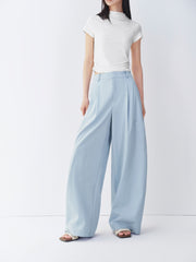 Women's Light Blue Loose Workwear Cargo Pants