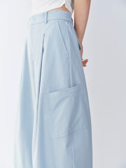 Women's Light Blue Loose Workwear Cargo Pants