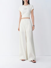Women's straight-leg pants with Detachable skirt extender