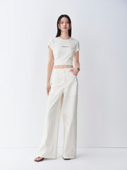 Women's straight-leg pants with Detachable skirt extender