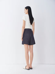 Women's A-line wide-leg denim shorts