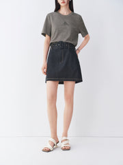 Women's High-Waist A-Line Denim Mini Skirt