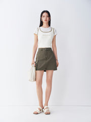 Women's High-Waist A-Line Utility Skirt