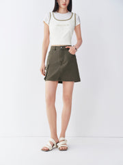 Women's High-Waist A-Line Utility Skirt