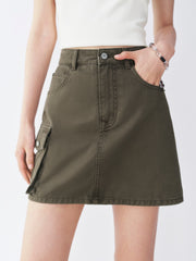 Women's High-Waist A-Line Utility Skirt