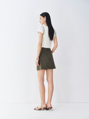 Women's High-Waist A-Line Utility Skirt