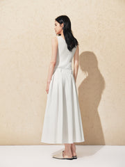 Women's Solid Paneled Knit Sleeveless Dress