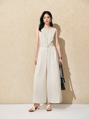 Women's wide-leg casual jumpsuit