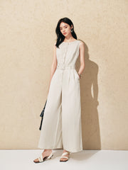 Women's wide-leg casual jumpsuit