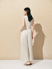 Women's wide-leg casual jumpsuit