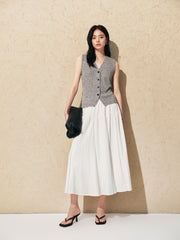 Women's Elastic Waist A-Line Skirt
