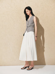Women's Elastic Waist A-Line Skirt