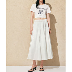 Women's Elastic Waist A-Line Skirt