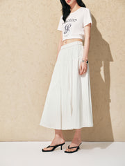 Women's Elastic Waist A-Line Skirt