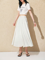 Women's Elastic Waist A-Line Skirt
