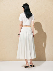 Women's Elastic Waist A-Line Skirt
