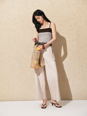 Women's color-block reversible vest