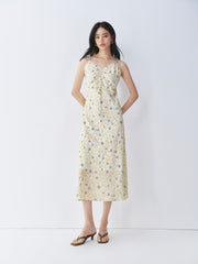 Women's Ruched Printed Slip Dress