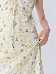 Women's Ruched Printed Slip Dress