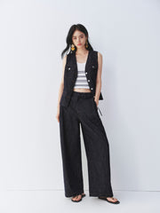 Women's Old Money Style V-Neck Linen Vest