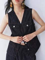Women's Old Money Style V-Neck Linen Vest